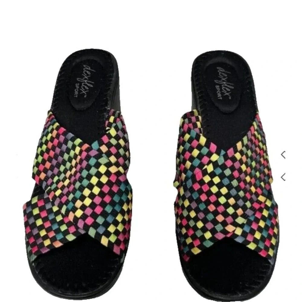 Dexflex Sport Woven Platform‎ Women'sY2K multicolor Shoe size 7.5